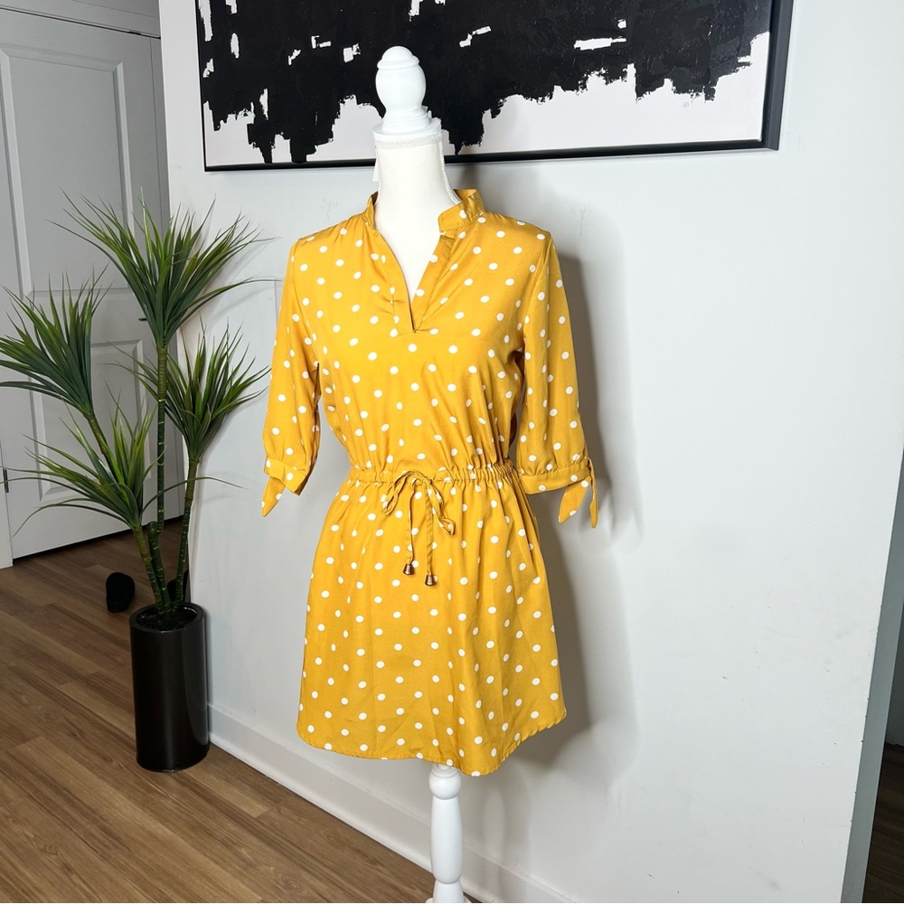Gold and White Business Casual Summer Dress